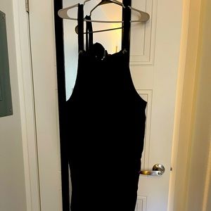 Oversized cotton linen overalls